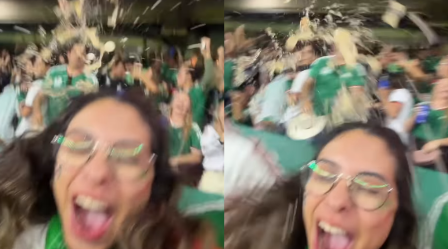 Influencer exhibe a agresores que le arrojaron bebidas durante el partido de la Selección Mexicana.