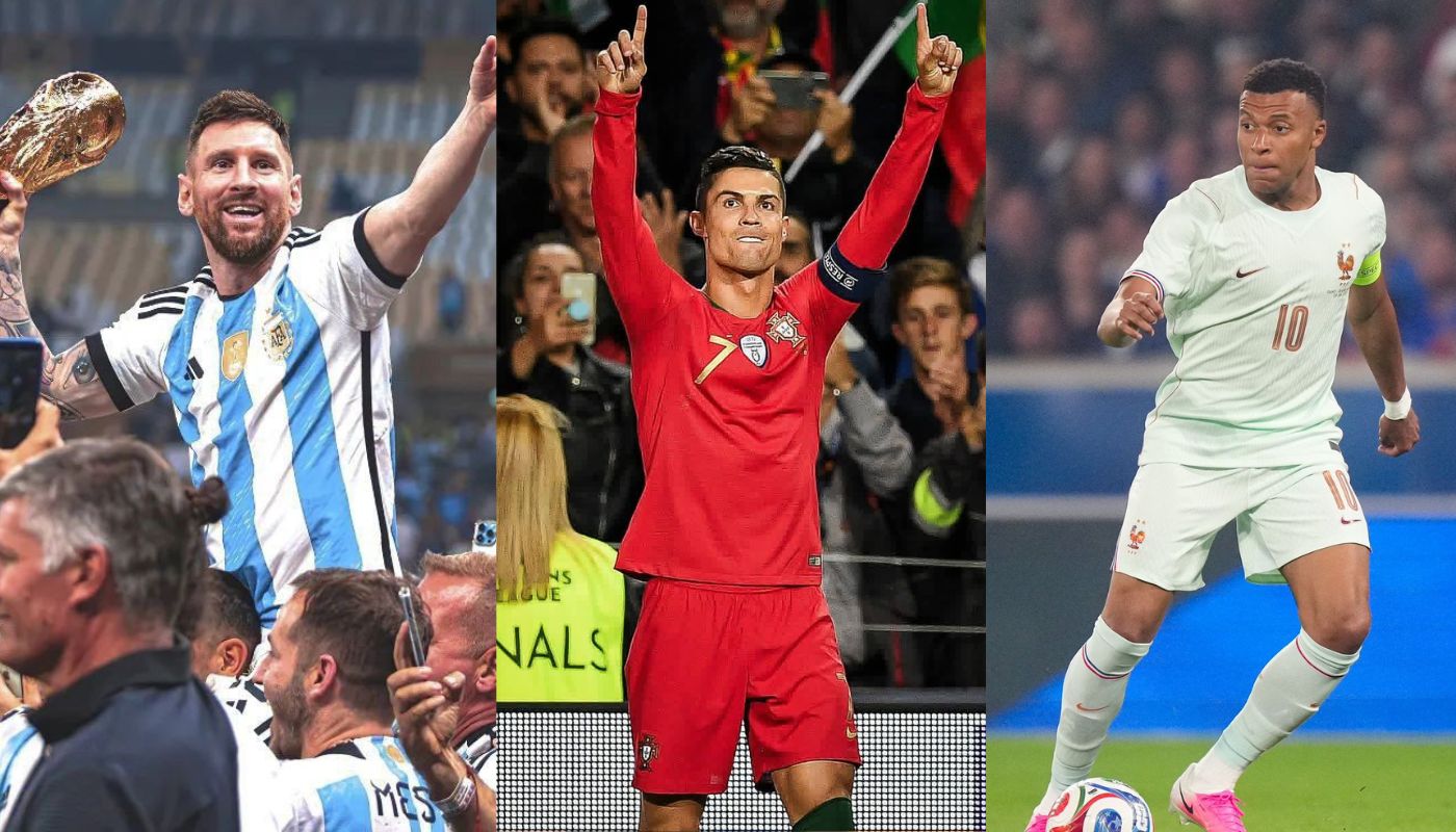Lionel Messi, Cristiano Ronaldo y Kylian Mbappé