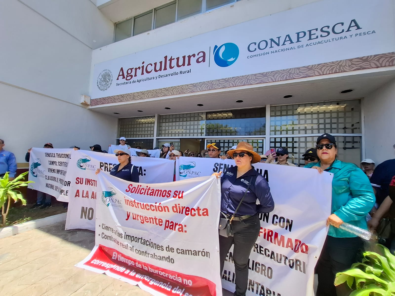 Protesta acuicultores de Sinaloa