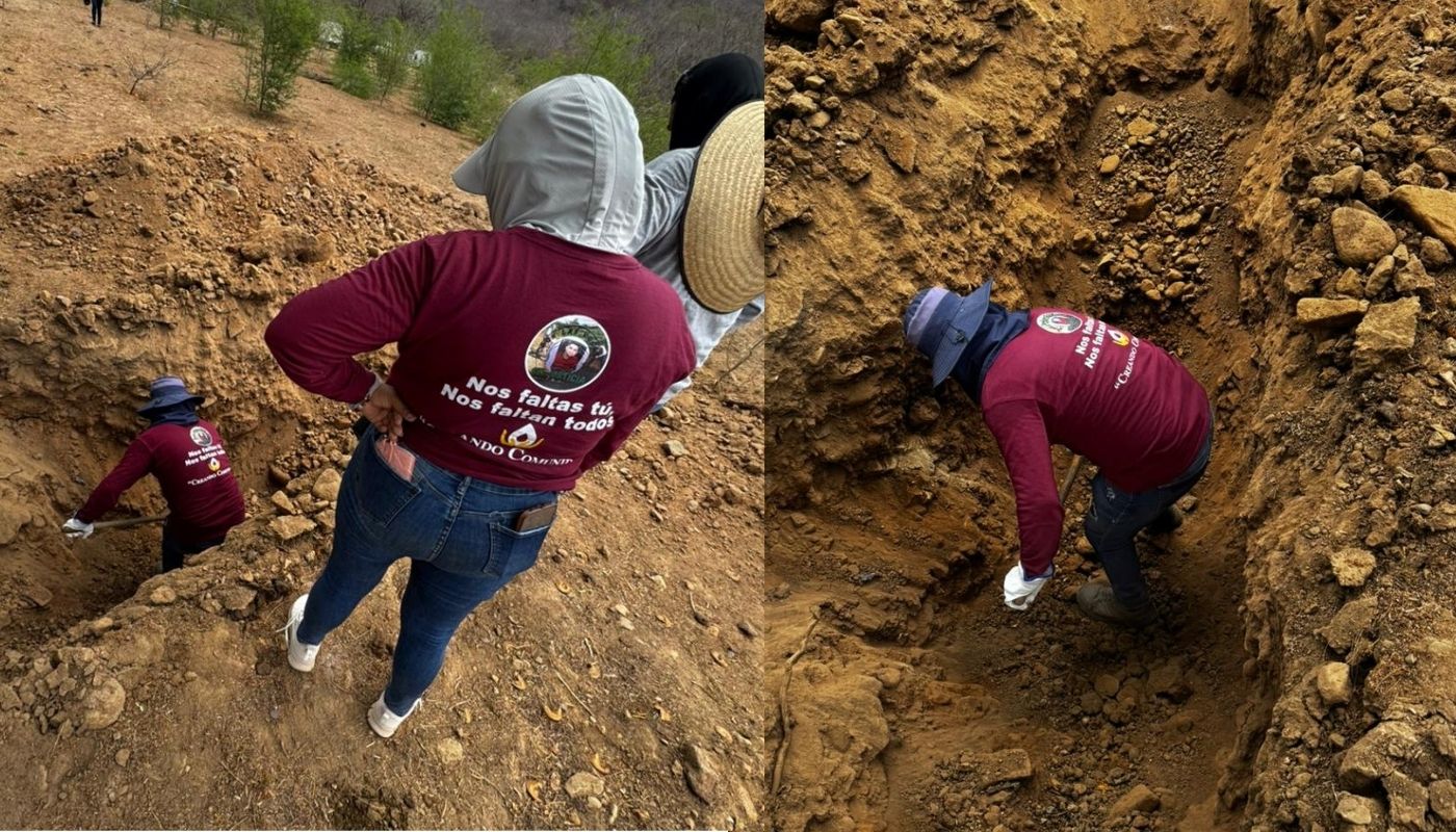 Personas de un Colectivo escarbando en la tierra