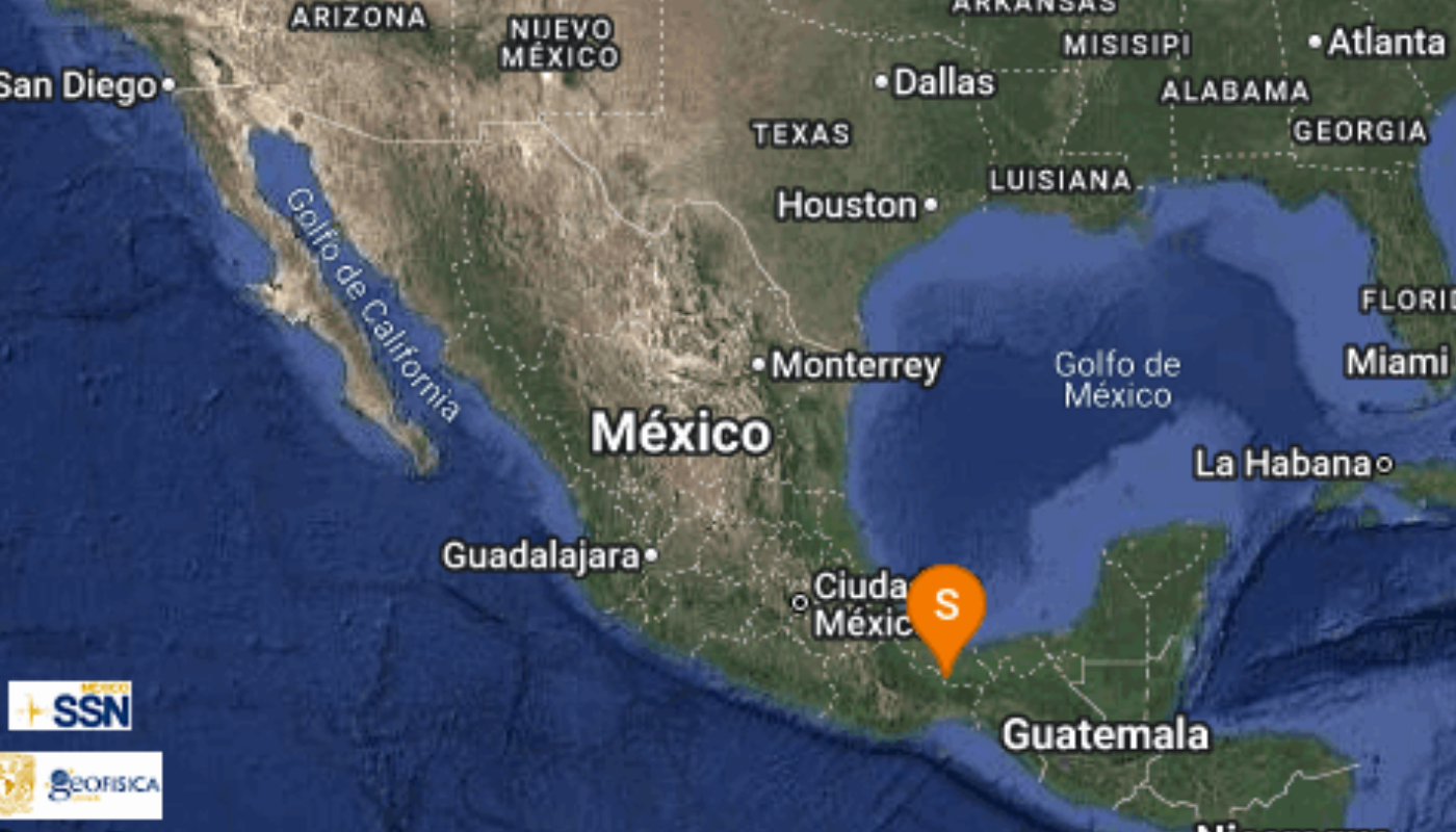 El Servicio Sismológico Nacional reporta sismo en Veracruz.