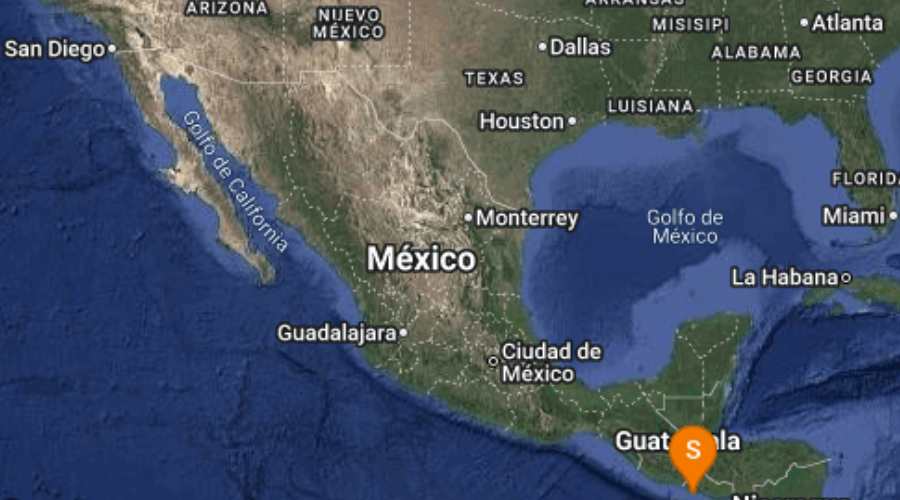 El Servicio Sismológico Nacional reporta sismo en Chiapas.