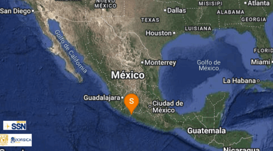 El Servicio Sismológico Nacional reporta sismo en Michoacán.