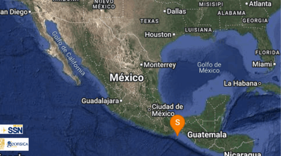 El Servicio Sismológico Nacional reporta sismo en Oaxaca.