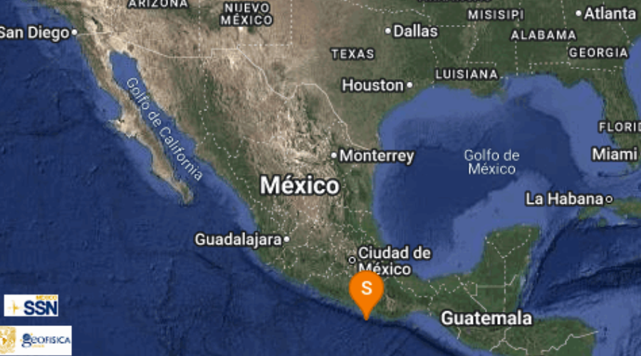 El Servicio Sismológico Nacional reporta sismo en Oaxaca.