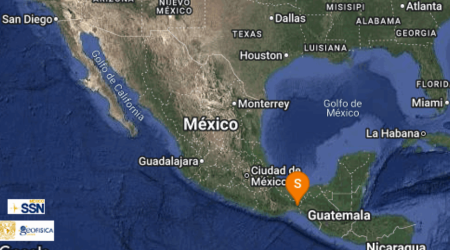 El Servicio Sismológico Nacional reporta sismo en Oaxaca.