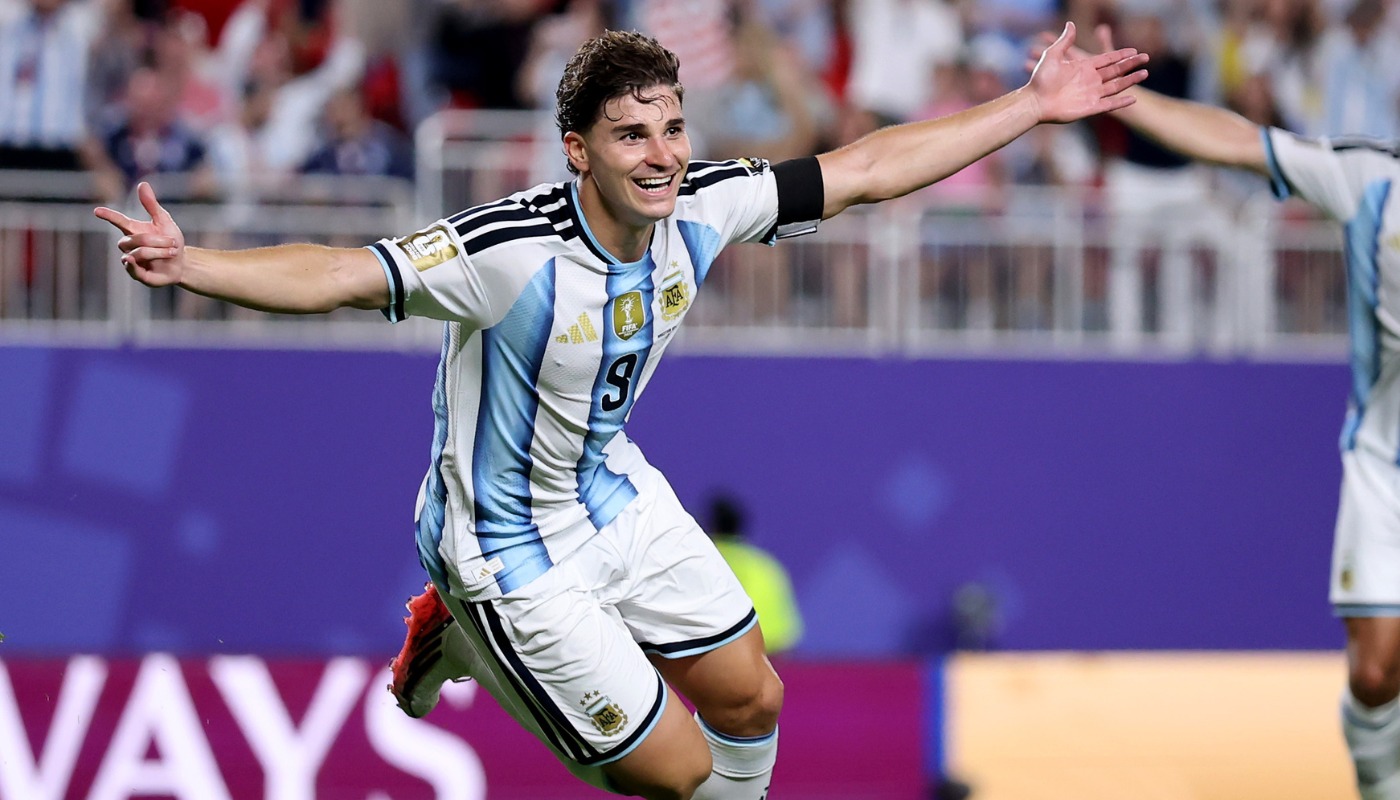 Julián Álvarez, jugador de la selección de Argentina.