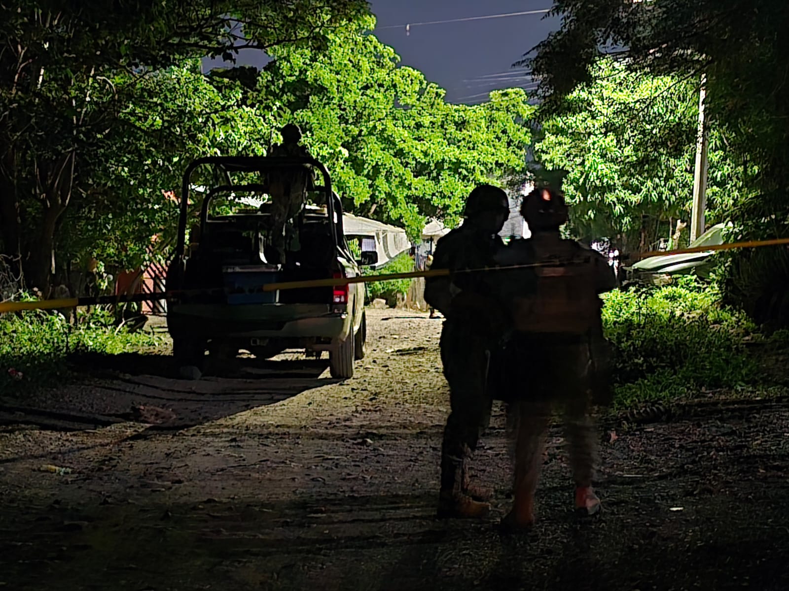 Ejército Mexicano en el lugar del asesinato.