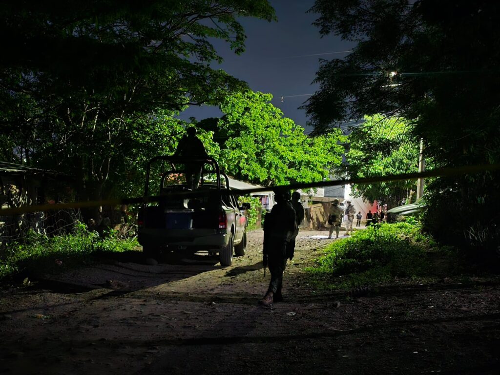 Zona acordonada en donde ocurrió el asesinato