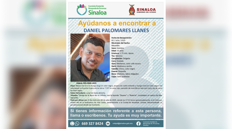 Ficha de búsqueda de Daniel Palomares
