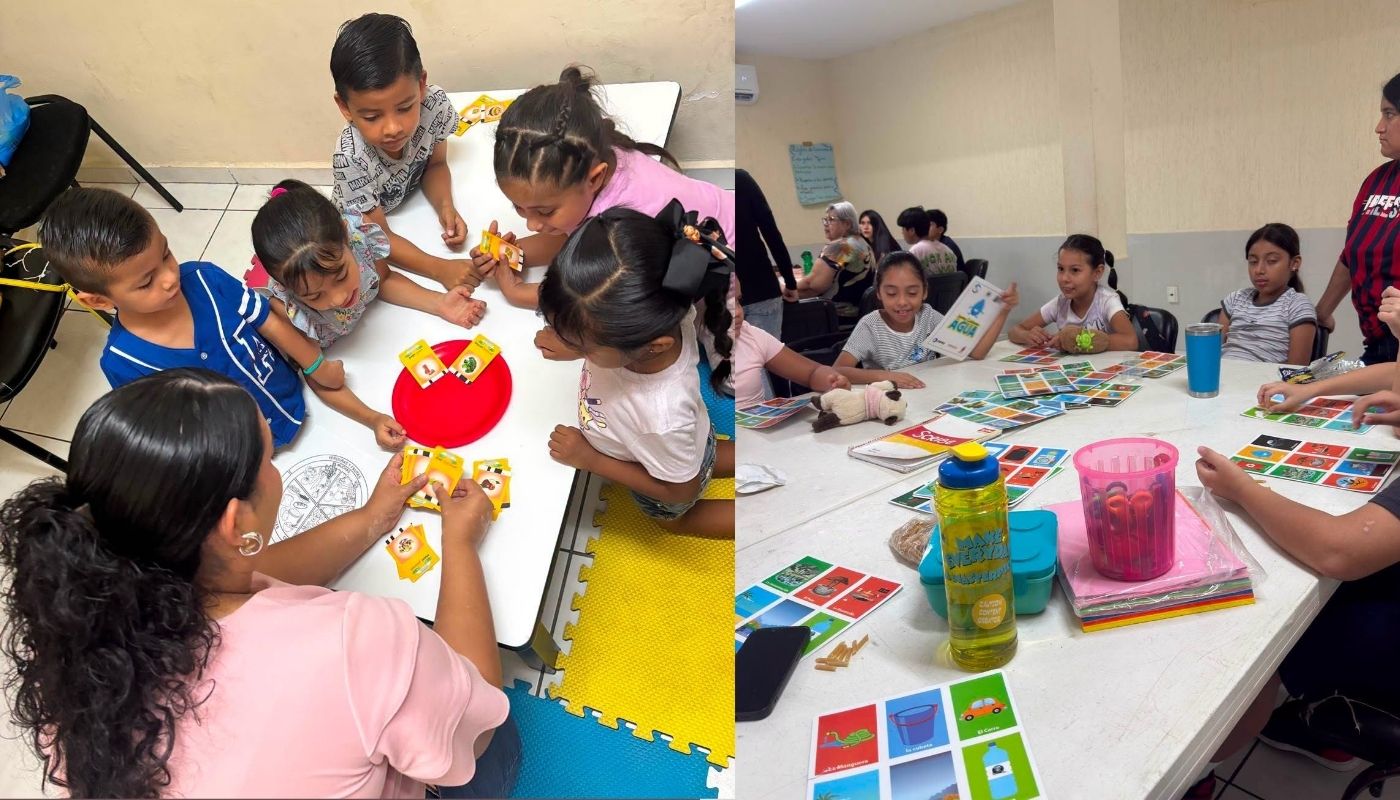 niños en un curso de verano realizando actividades