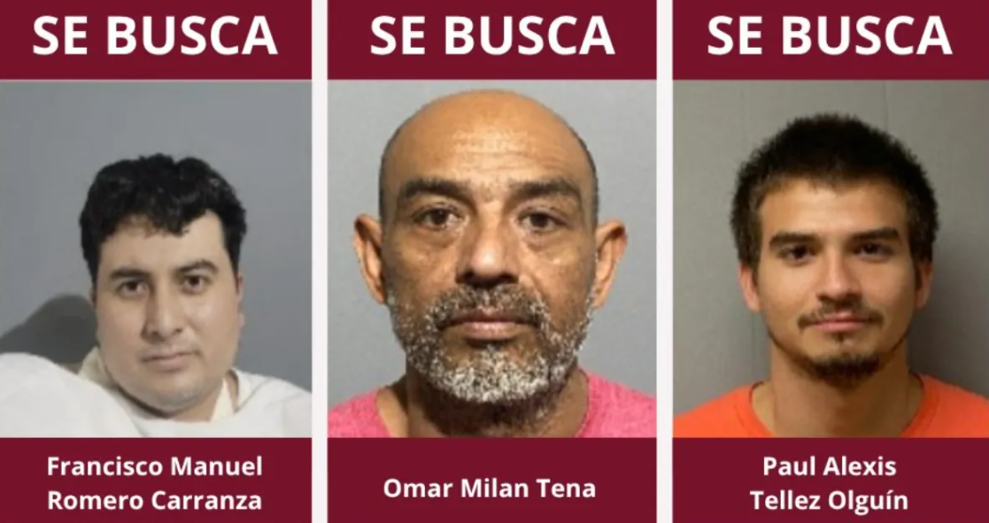 Hasta un millón de pesos por información que lleve a la captura de tres reos fugados