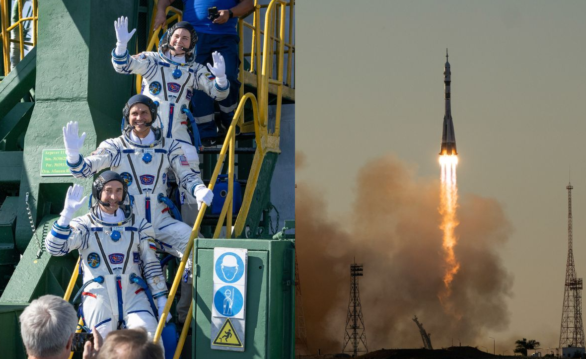 Rusia lanza la Soyuz MS-29 rumbo a la Estación Espacial Internacional con tripulación de tres países