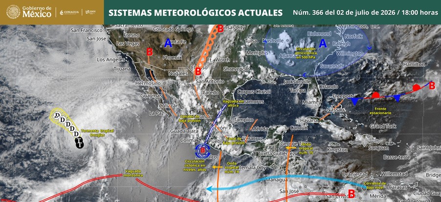 Con lluvias intensas y fuertes: así estará el clima la noche de este jueves en México