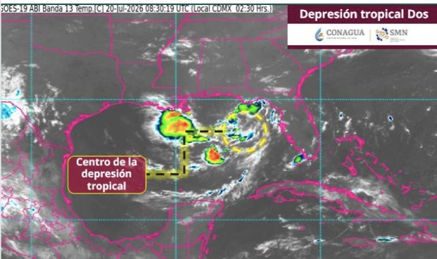 Vista satelital de un ciclón en el Pacífico
