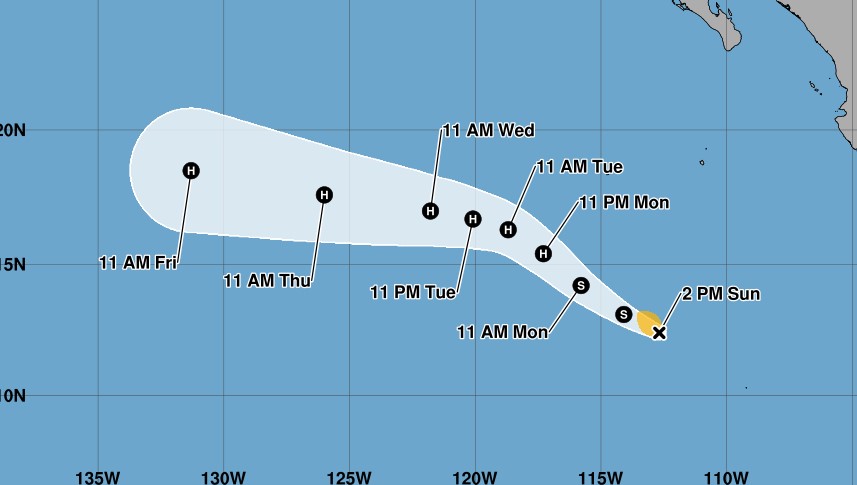 Se forma la tormenta tropical Fausto en el Pacífico; esta es su ubicación y trayectoria actual