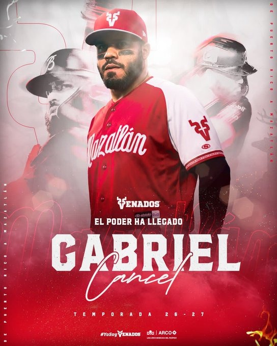 Gabriel Cancel con la jersey de Venados de Mazatlán