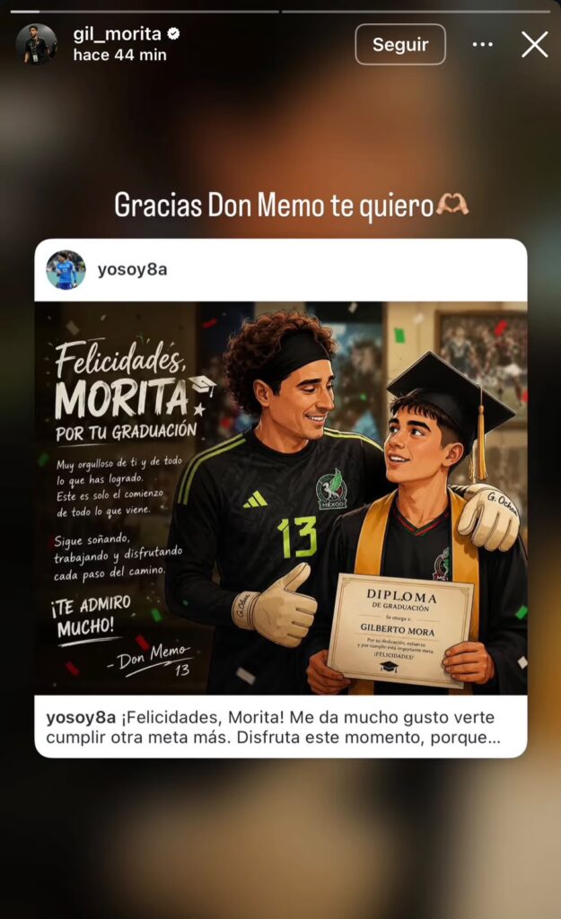 Publicación en redes sociales de Gilberto Mora