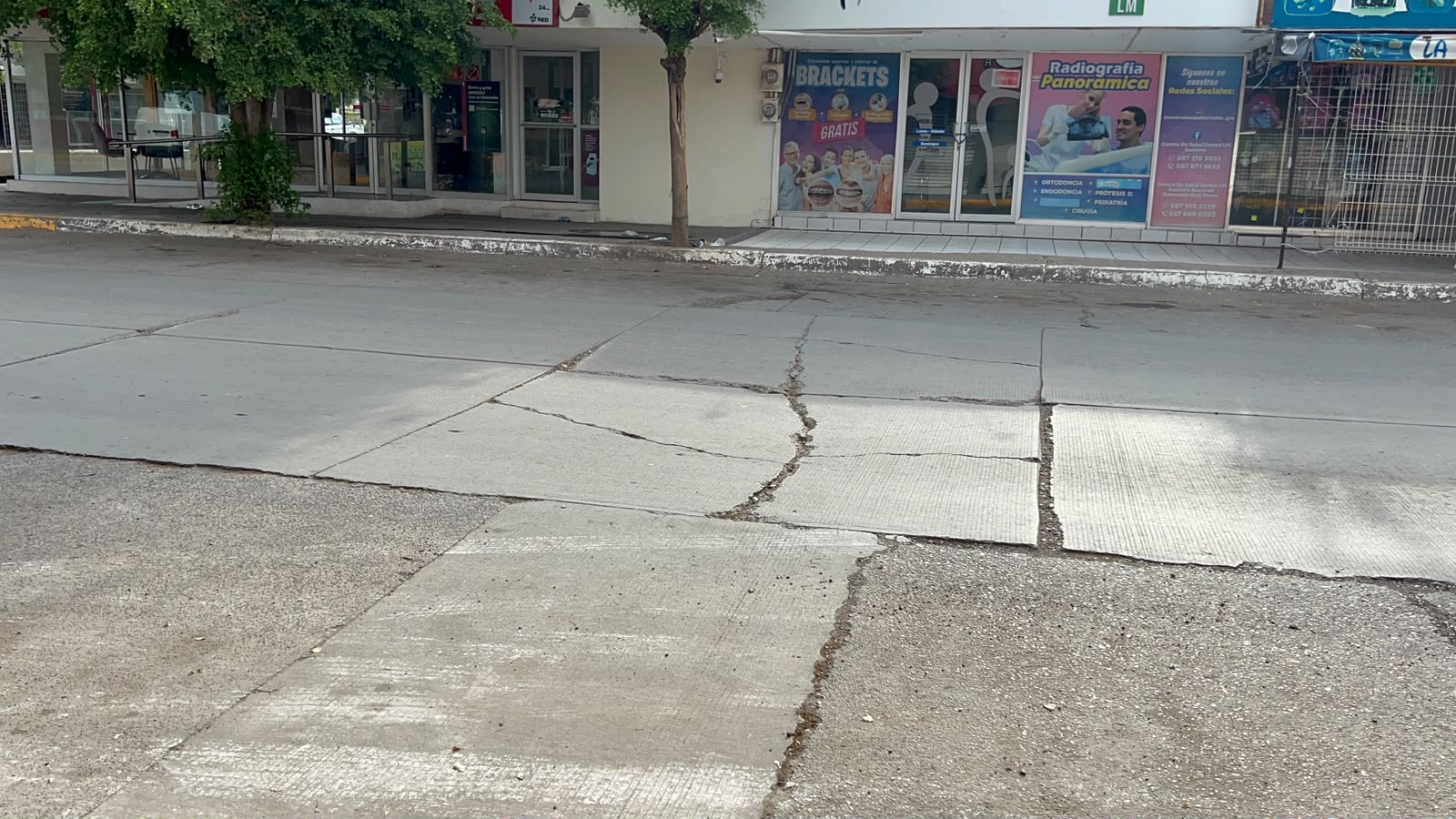 Hundimiento en calles de Guasave