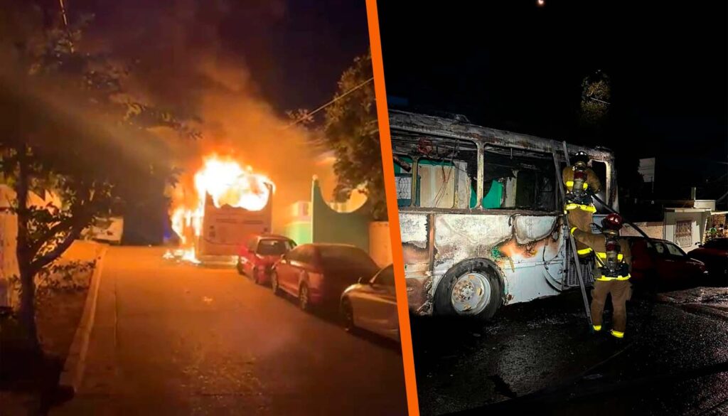 Incendio autobús Mazatlán