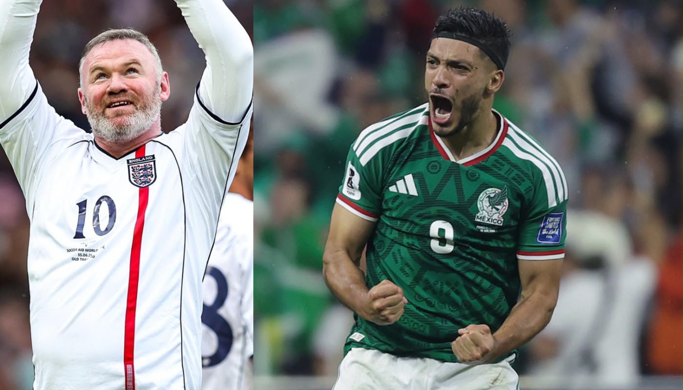 Rooney junto a Raúl Jiménez