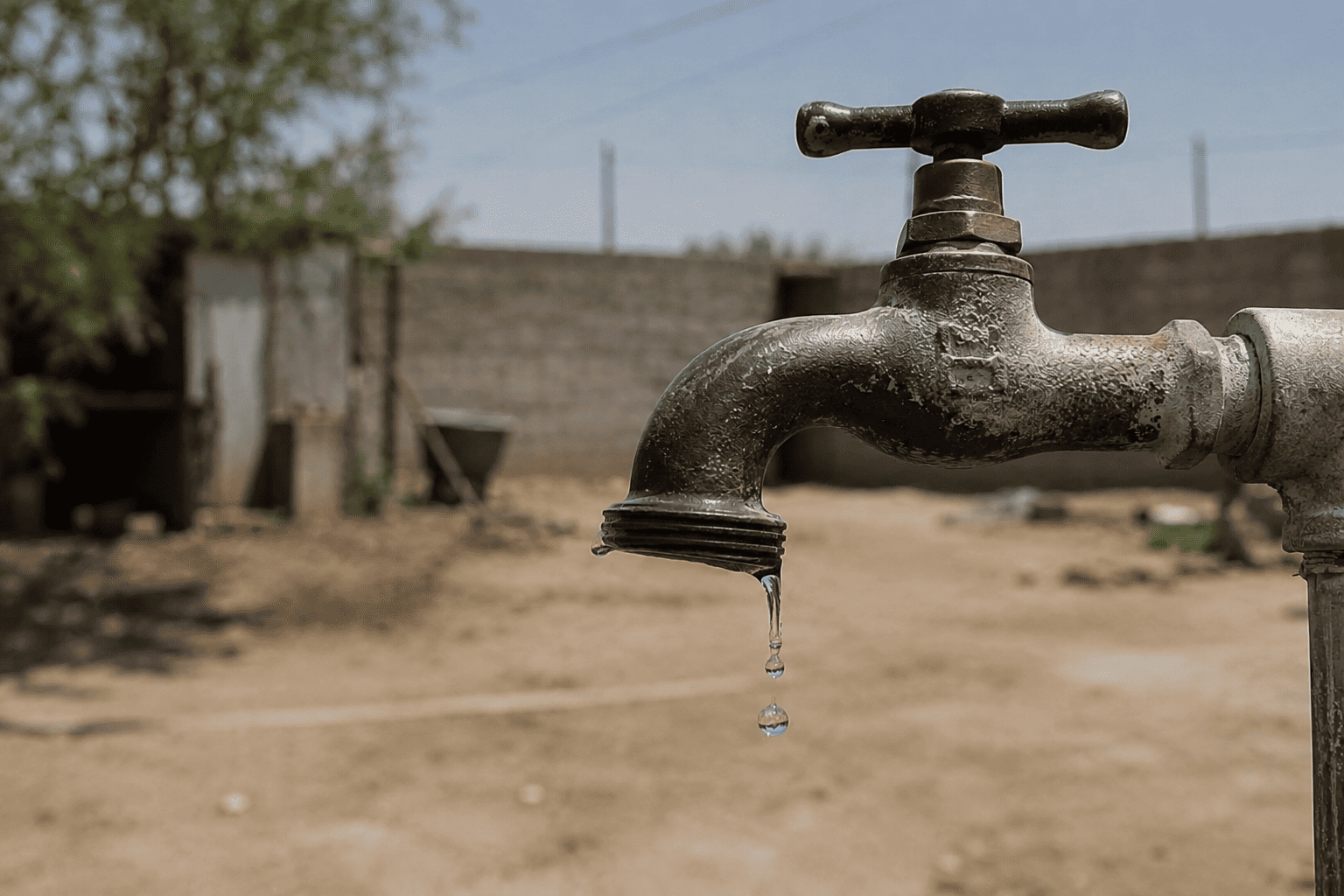 Llave de agua en zona rural