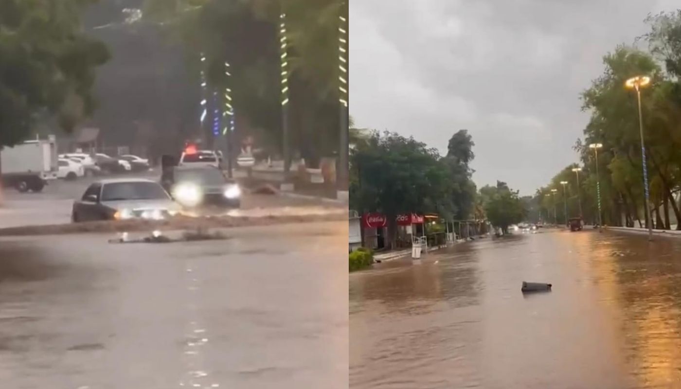 Calles con mucha agua café