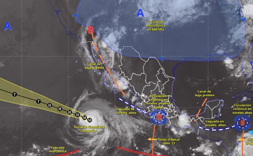 Mapa de nubes con México