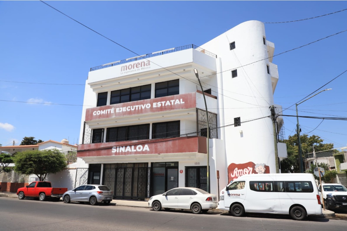 Fachada de oficinas de Morena en Sinaloa