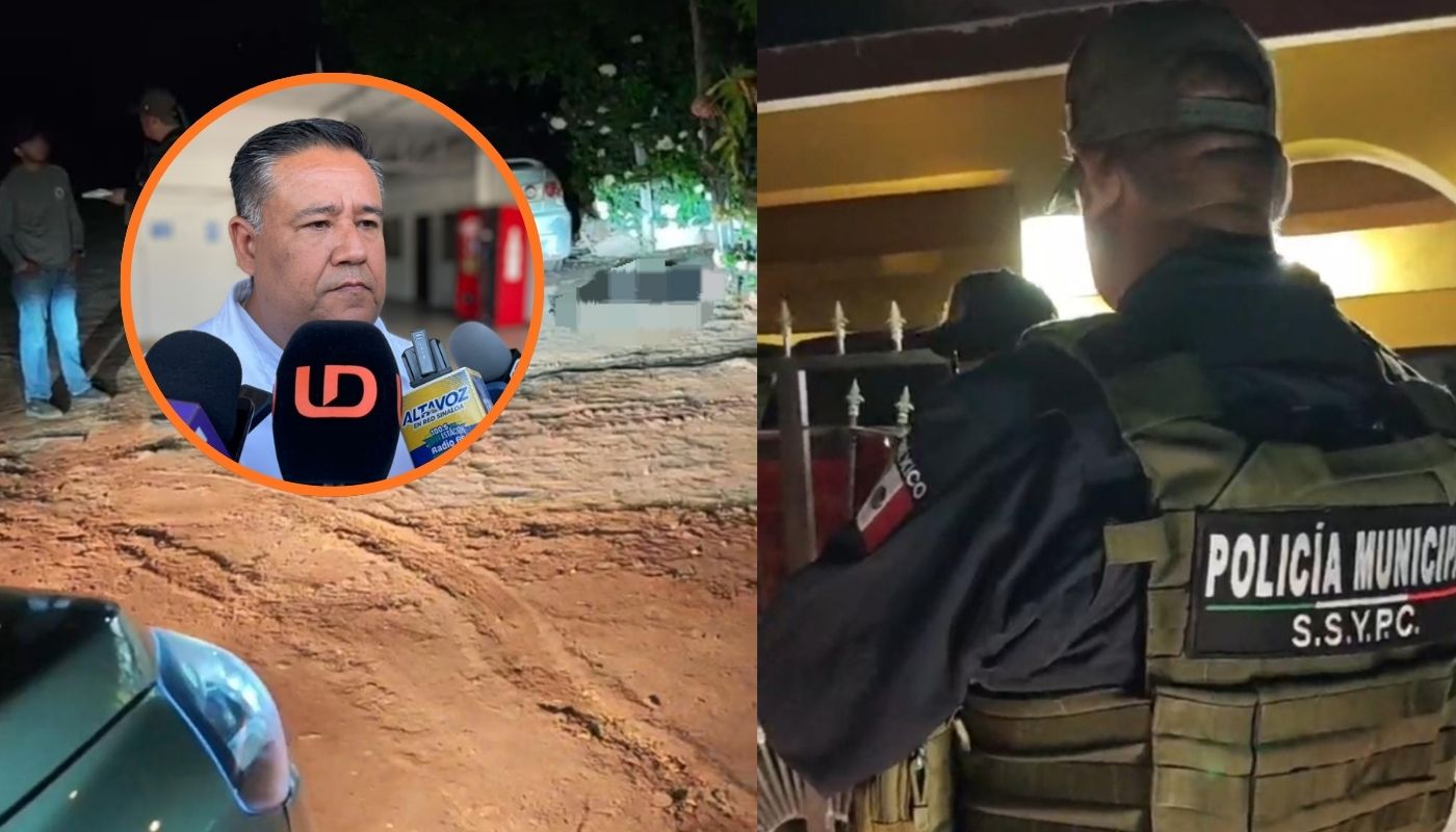 Carlos Francisco Rodríguez Ponce, Secretario de Seguridad Pública de Ahome en un circulo junto a el hecho de policías