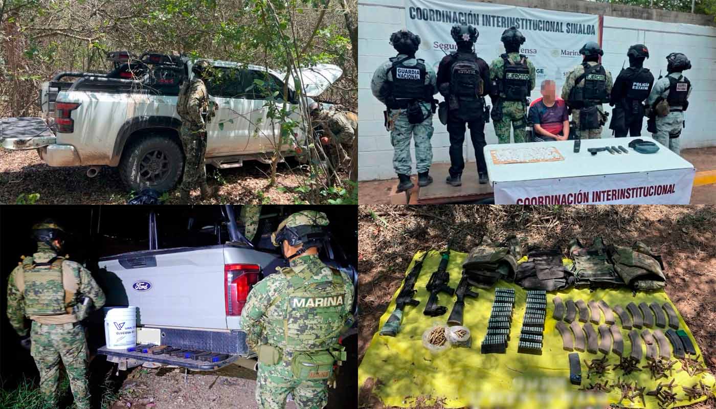 Aseguramientos y detenciones del 14 de julio de 2026 en Sinaloa