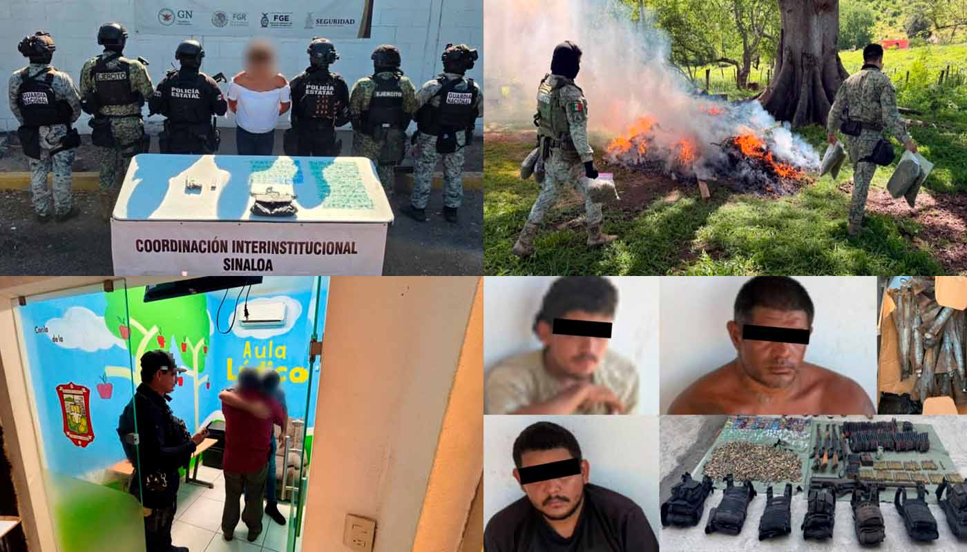 Detenidos y aseguramientos del 22 de julio en Sinaloa
