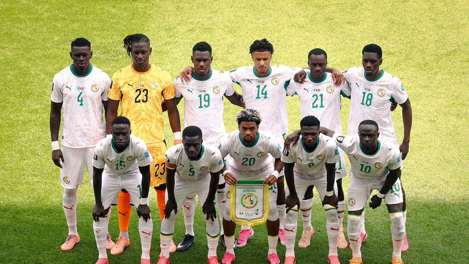 Jugadores de Senegal en la cancha
