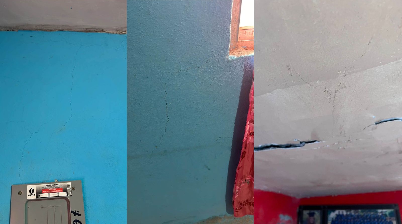 Reportan cuarteaduras en viviendas tras el temblor