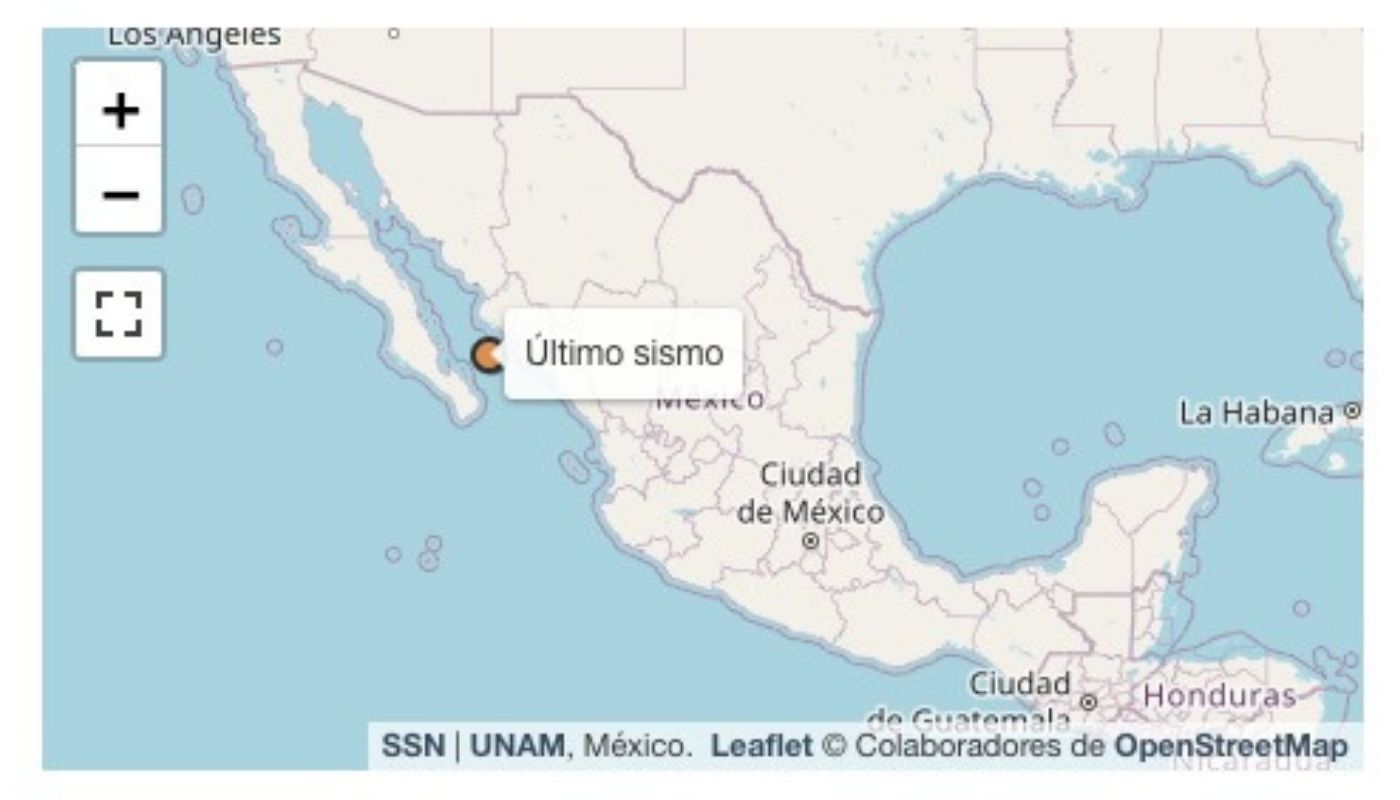 Mapa de México con un punto naranja