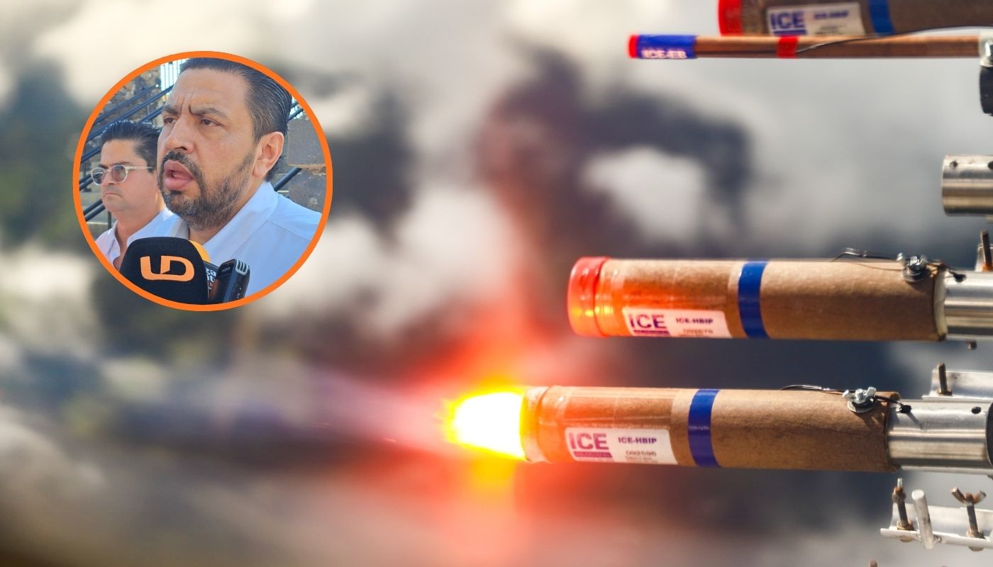 Fuego en las nubes junto a un circulo con Ismael Bello Esquivel