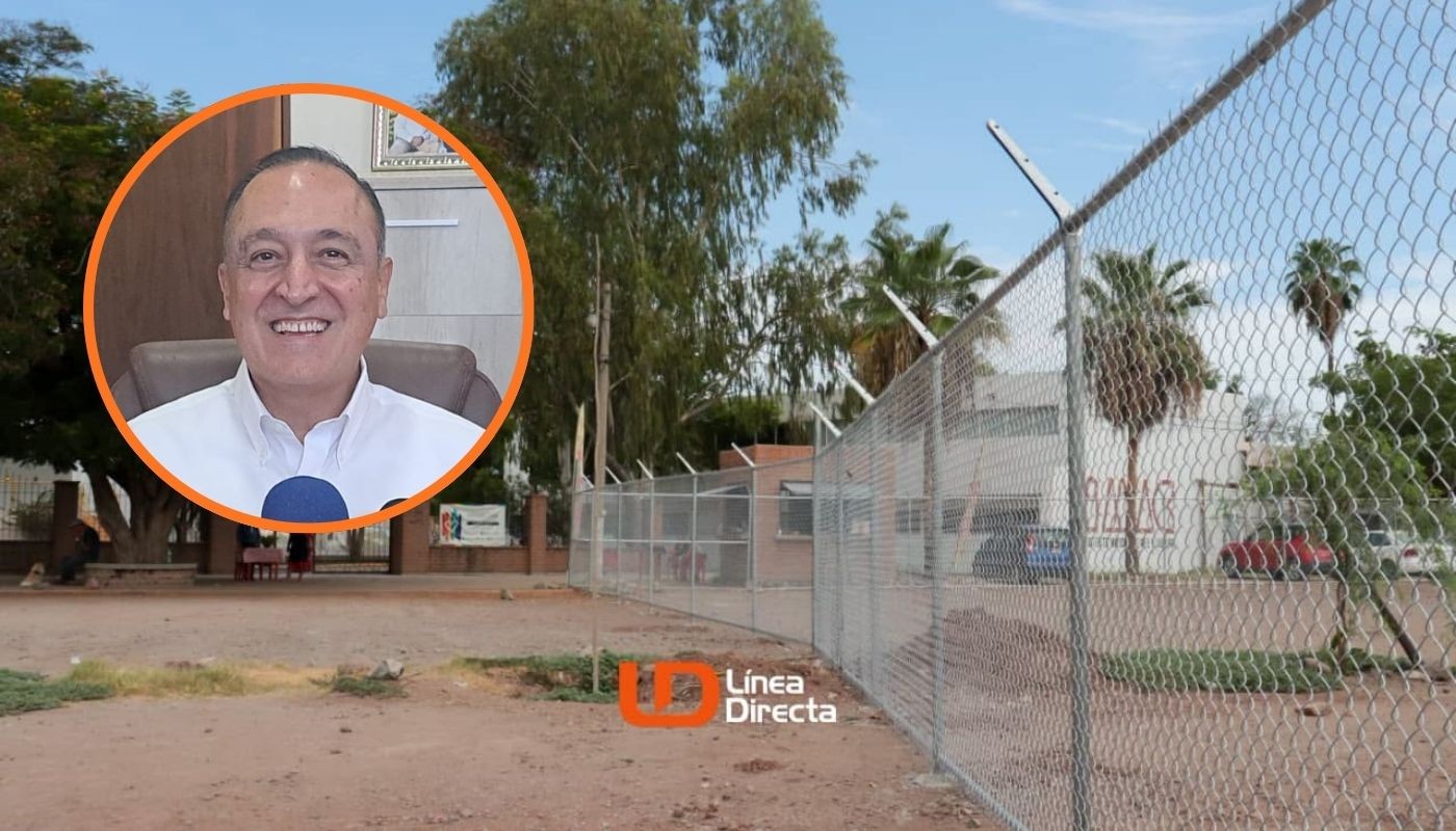 Cerca en un predio y en un círculo el alcalde de Ahome, Antonio Menéndez