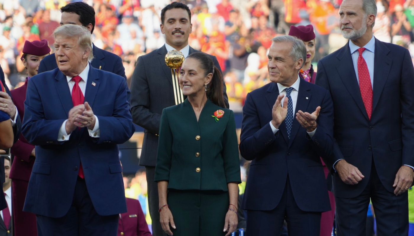 La presidenta de México, Claudia Sheinbaum, formó parte de la ceremonia oficial junto a Donald Trump, Mark Carney y Gianni Infantino.