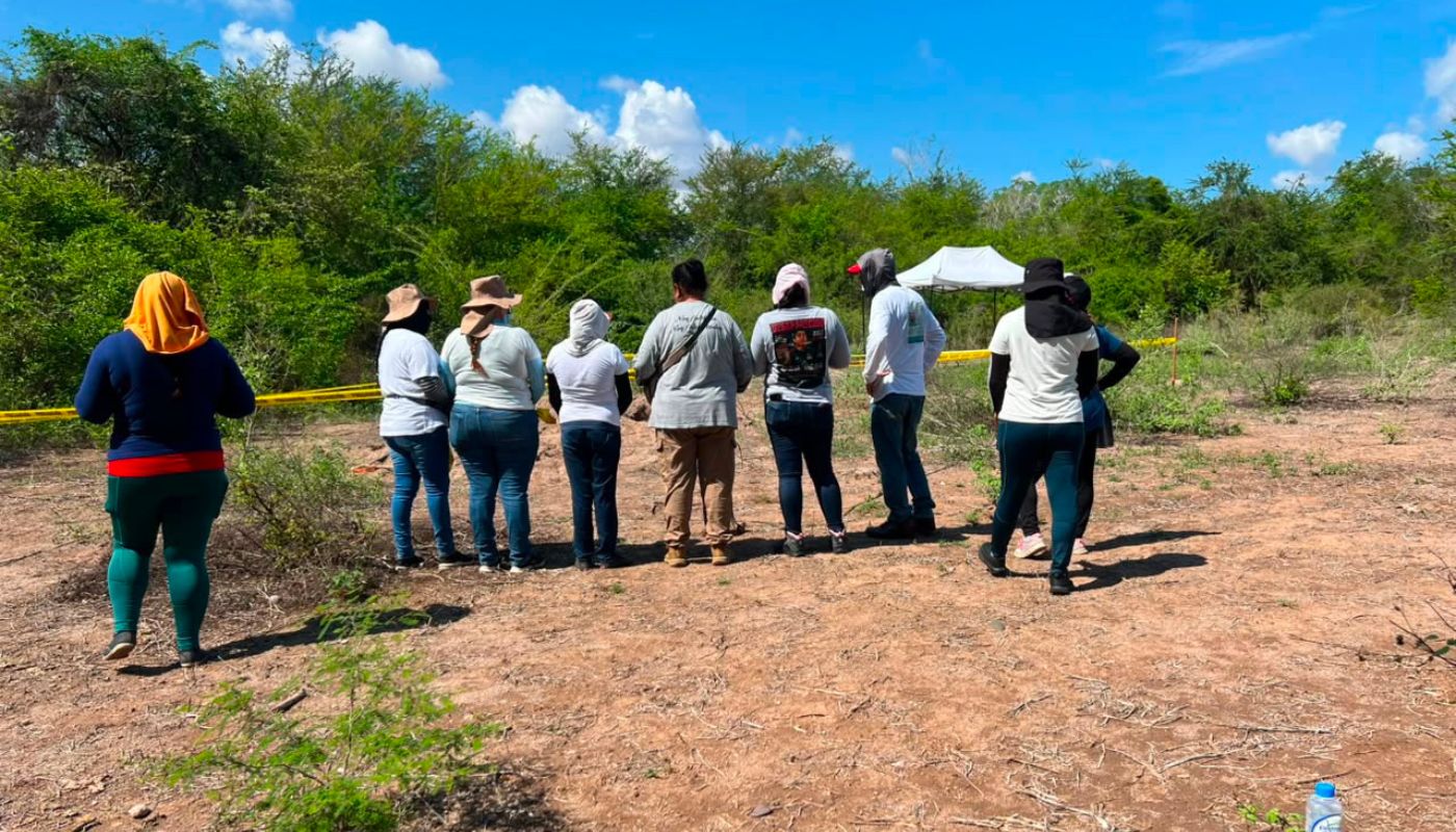 Personas de un colectivo de búsqueda en una zona de sierra