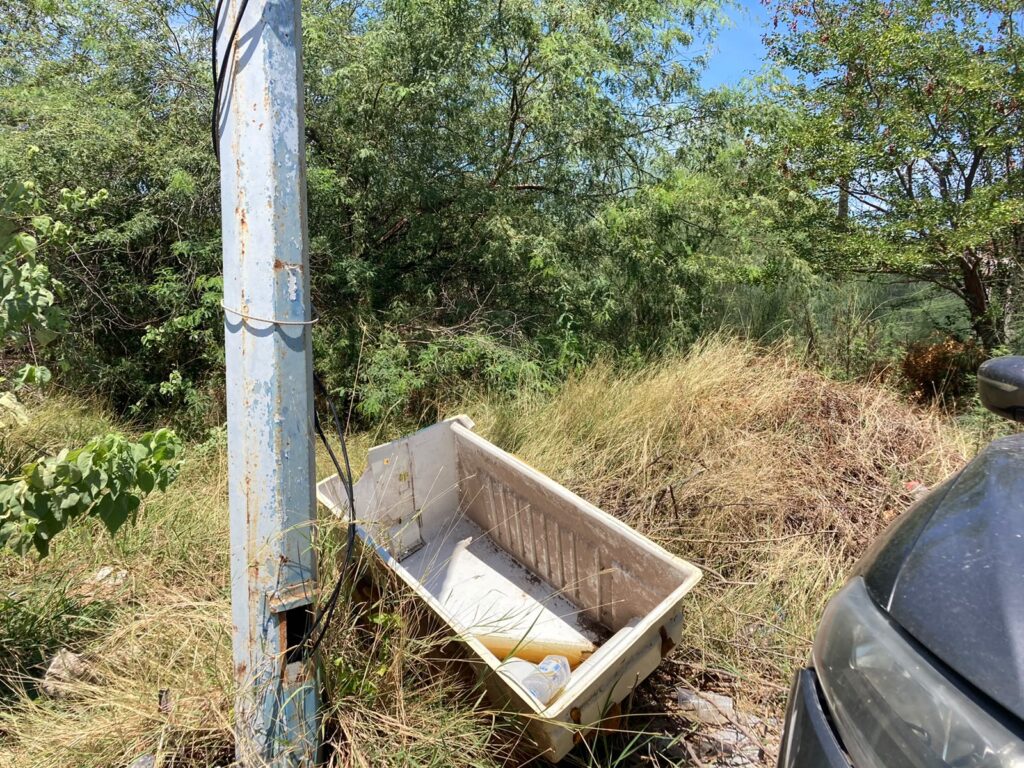 Hielera sola en un terreno