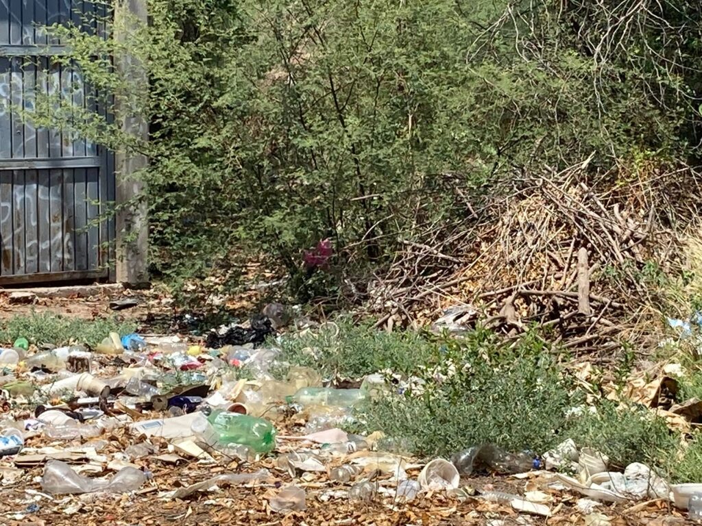 Basura en un terreno baldío