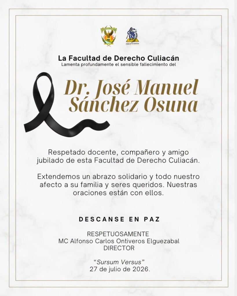 Esquela por el fallecimiento de José Manuel Sánchez Osuna