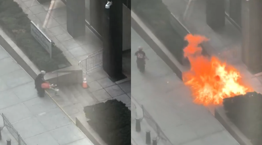 Detienen a un hombre en Nueva York por lanzar un explosivo contra un edificio del ICE y el FBI.