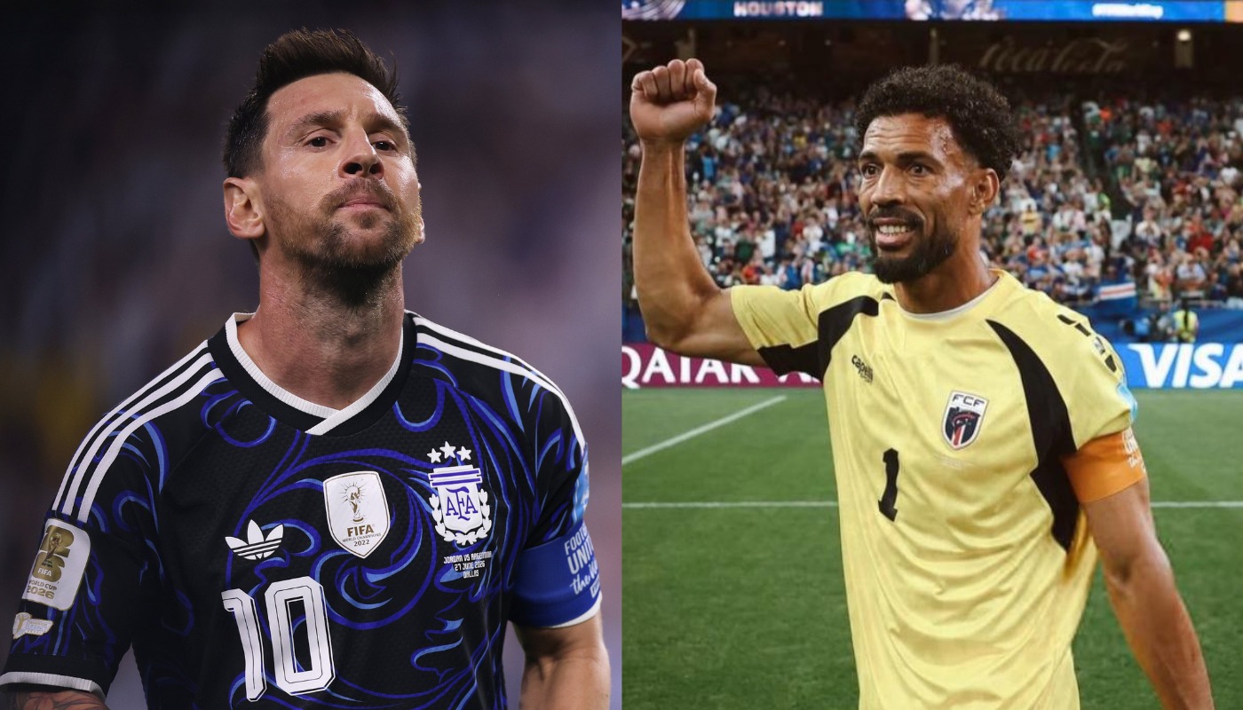 Lionel Messi y jugador de Cabo Verde