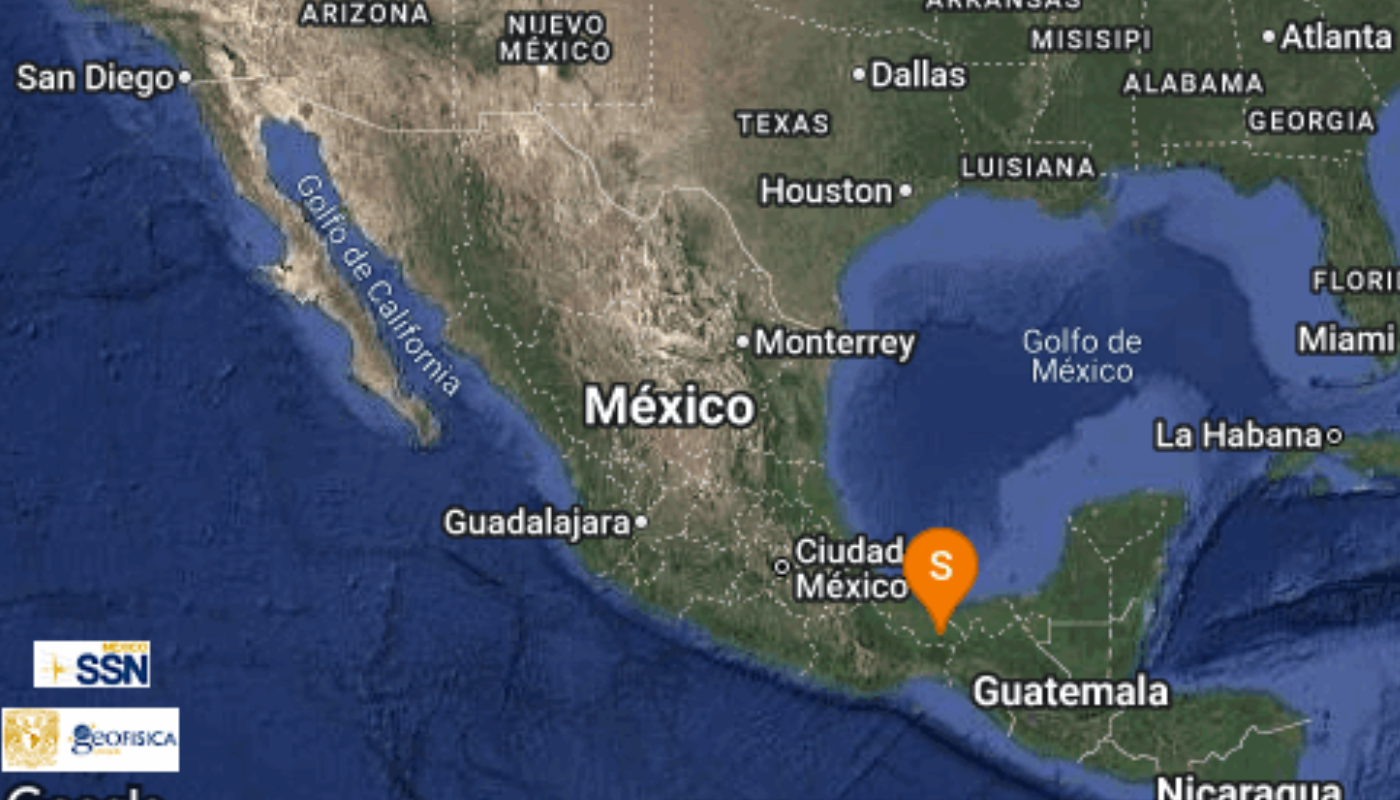 El Servicio Sismológico Nacional reporta sismo en Veracruz.
