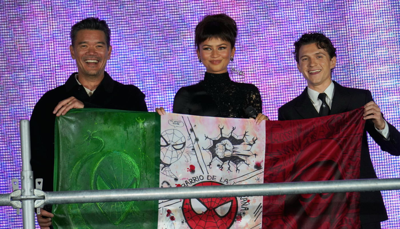 Zendaya, Tom Holland y el director de 